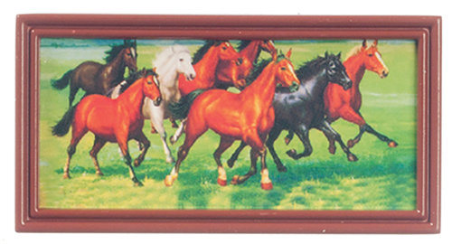 Horses in Brown Metal Frame